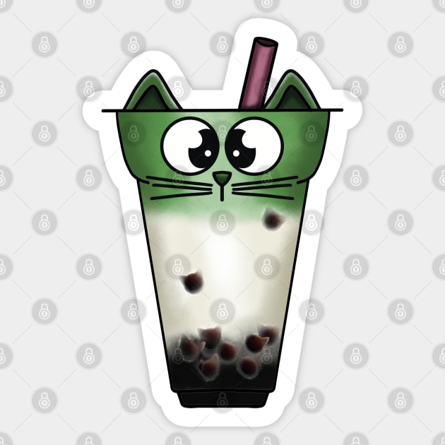 Boba Meow Tea Sticker by Nuffypuffy